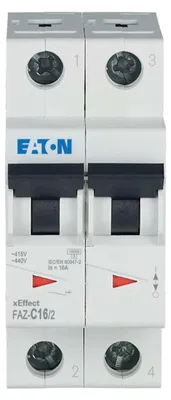 Produktbild von Eaton FAZ-C16/2, Miniatur-Leistungsschalter, Typ C, IP20, IP40