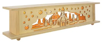 Obrázek produktu pro Vánoční dřevěná dekorace 57 x 10 x 13 cm, 10 LED, teple bílá