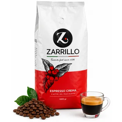 Obrázek produktu pro ZARRILLO, italská směs kávy pro espresso, kombinace Arabica a Robusta, vhodná pro automatické kávovary a pákové kávovary, s výraznou cremosou, středně pražená, 1 kg