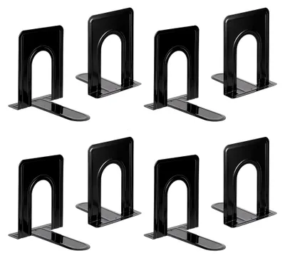 Produktbild von Buchstützen aus Metall, 4 Paare, Schwarz