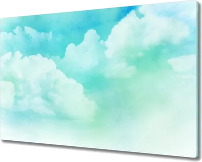 Produktbild von Glas Schneidebrett Herdabdeckplatten Schneideplatten - 80x52 cm - Aquarell Wolke