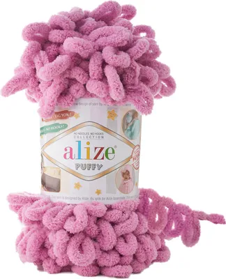Produktbild von 100g Strickgarn Alize Puffy, patentierte Neuheit, Schlaufen-Stricken ohne Nadeln