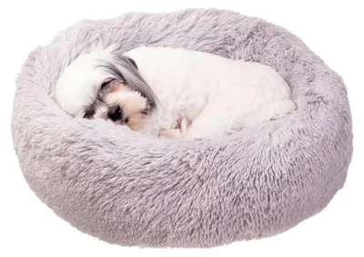 Produktbild von Ferplast Hundekissen Katzenschlafplatz Rund Flauschig Katzenkissen Weich Plüsch