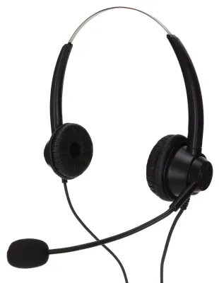 Obrázok produktu pre H360DRJ9MV RJ9 Slúchadlo do kancelárie, binaurálne telefónne slúchadlo s nastaviteľnou hlasitosťou reproduktora a funkciou vypnutia mikrofónu