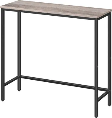 Productafbeelding van Industriële displaytafel, compact, in een grijsbeige en zwarte kleurstelling