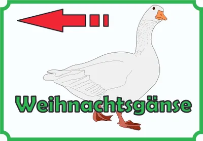 Produktbild von Weihnachtsgans Verkaufsschild Schild Pfeil nach links A0 (841x1189mm)
