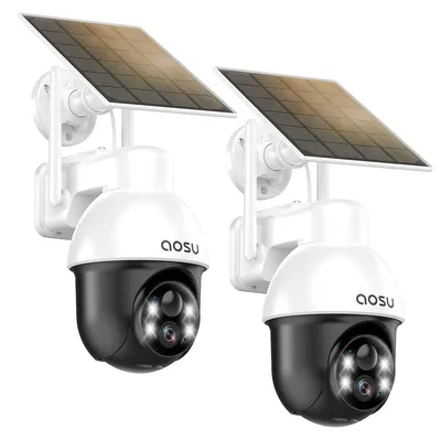 Image de Caméra de surveillance extérieure avec panneau solaire - Résolution 2K 3MP - Sans fil - Étanchité IP65