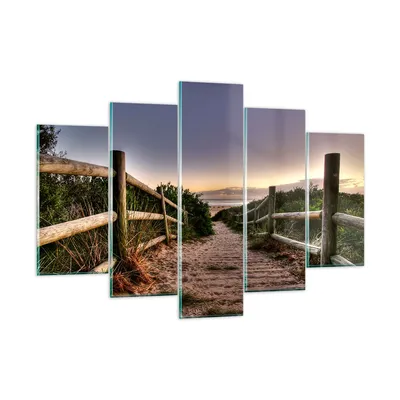 Produktbild von Bilder auf glas - Pfad Landschaft Himmel - 150x100cm - Glasbilder - Wandbilder - Kunstdruck - zum Aufhängen bereit - Wanddekoration aus Glas - Glas Bilder - Wandbild auf Glas - GEA150x100-0143