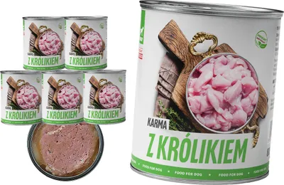 Produktbild von Tuftuf | Feuchte Nahrung für Hunde - Set 6x800g - 75% Feuchtigkeit - Kaninchenaufschnitt - Hundefutter
