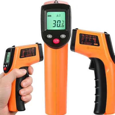 Zdjęcie produktu dla Pirometr termometr laserowy bezdotykowy miernik temperatury 50 400 C LCD na podczerwień z bateriami