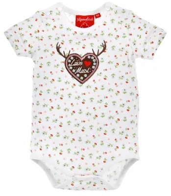 Produktbild von BONDI Baby Body "Blumenallover" 86439 | Mädchen Unterziehbody Weicher Jersey | Weiß Größe: 80