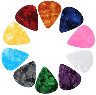 Produktbild von Gitarrenpicks, verschiedene Farben, für Akustikgitarre/Bassgitarre, Gitarrenaccessoires, verschiedene Farben, 0,81MM-Stil