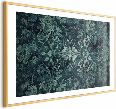 Produktbild von Posterpapier Poster - Carpet Ornaments in Emerald Shades 60x40 cm Muster p-H-10001-ao-a