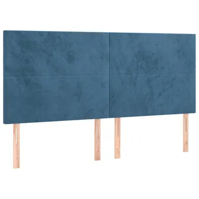 Image de Tête de lit Bleu foncé 160 x 5 x 118/128 cm Velours