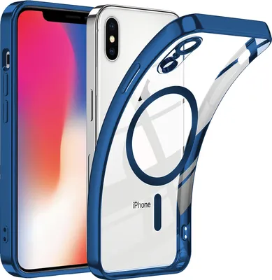 Obrázek produktu pro Pouzdro na mobilní telefon pro iPhone X / iPhone XS s ochranou Magsafe a fotoaparátem, magnetický ultratenký průhledný kryt Blue