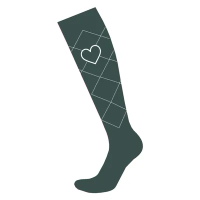 Image de Chaussettes d'équitation Imperial Riding IRHImperial Heart vert forêt, taille : 35-38