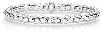 Produktbild von 5,5mm Armband Armreif Armschmuck elastisch aus 585 Gold Weißgold glänzend