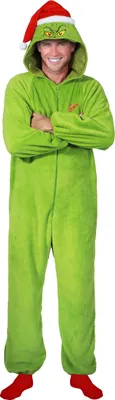 Image de The Grinch Costume Kigurumi Combinaison pour enfants et adultes