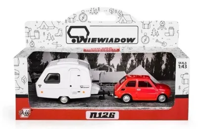 Immagine prodotto di Fiat 126p + rimorchio Niewiadów Camping rosso - Daffi