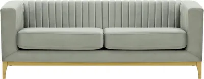 Produktbild von SLF24 - Dreisitzer-Sofa Slender Wood - hellgrau - Velluto 15