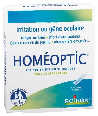 Produktbild von Homöopathische Augentropfen, Boiron, homöopathisch, zur Behandlung von müden und trockenen Augen, 10 Salben