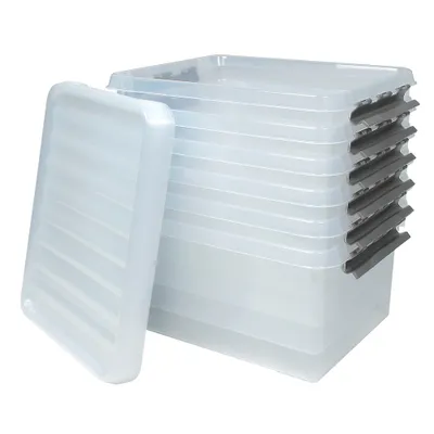 Produktbild von 6x Aufbewahrungsbox mit Deckel, transparent, LxBxH 500 x 400 x 260 mm, 36 Liter Box
