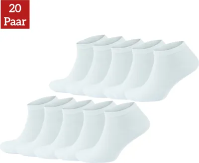 A group of white ankle socks.