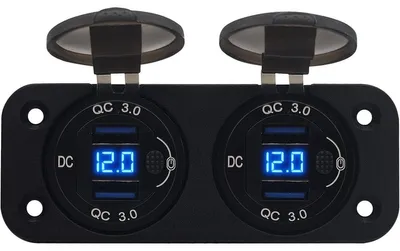 Produktbild von ProRide 12V USB-Steckdose 4-Port QC3.0 mit Schalter & Voltmeter