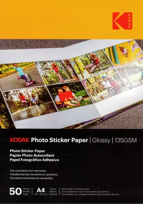 Produktbild von Kodak Foto Sticker Paper Glossy A4 50 Blatt