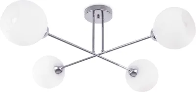 Produktbild von Deckenlampe Asturia chrom 4-flammig mit weißem Glasschirm E27