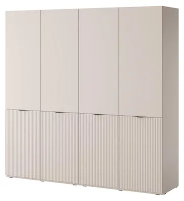 Produktbild von Masseno Drehtürenschrank ATELIO 202/200/51 cm Moderner Kleiderschrank für Schlafzimmer 4-türig Schwarzglas
