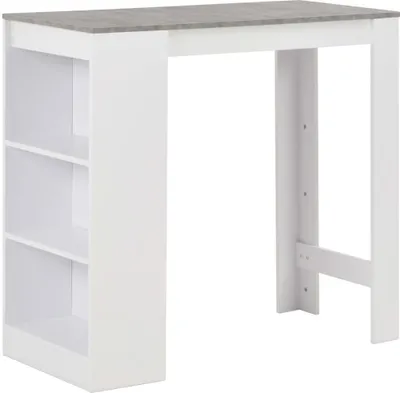 Obrázok produktu pre Barový stôl s poličkou biely 110x50x103 cm