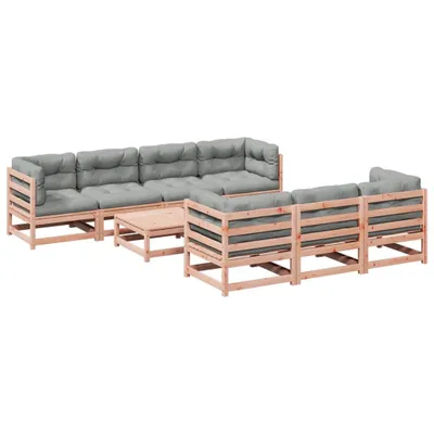 Image de vidaXL Ensemble de 8 canapés de jardin avec coussins en bois massif de douglas