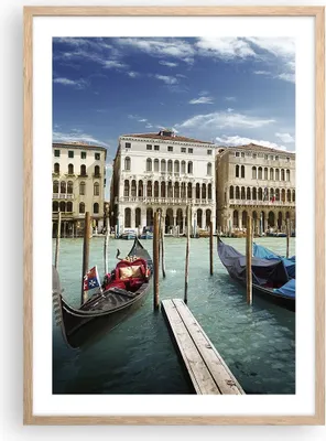 Produktbild von Gerahmtes Poster - Rahmen in heller Eiche - Architektur venedig italien gondel - 50x70 cm - Wand Bild - Wanddeko - Wandbilder - Wandposter - Bilderrahmen - Bilder - Kunstdruck - P2NPA50x70-2705