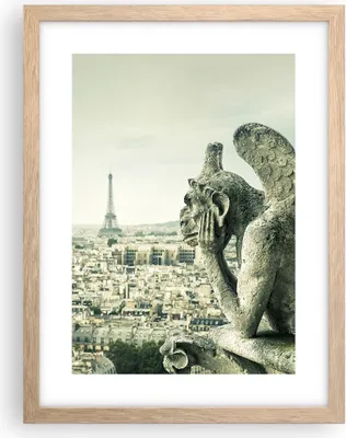 Produktbild von Gerahmtes Poster - Rahmen in heller Eiche - Wasserspeier Paris Notre-Dame - 30x40 cm - Wand Bild - Wanddeko - Wandbilder - Kunstposter - Wandposter - Bilderrahmen - Bilder - P2NPA30x40-4544