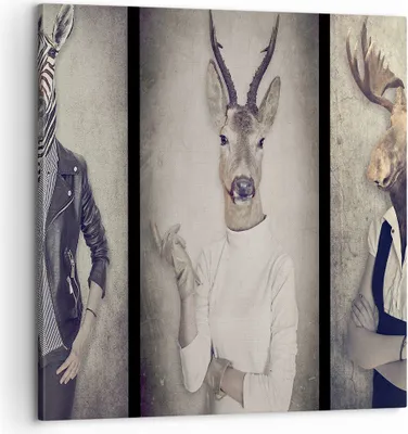 Produktbild von Bild auf Leinwand - Leinwandbild - Tier Abstraktion - 60x60cm - Wand Bild - Wanddeko - Wandbilder - Leinwanddruck - Bilder - Kunstdruck - Wanddekoration - Leinwand bilder - Wandkunst - AC60x60-3870