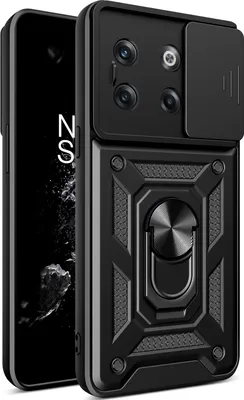 Produktbild von OnePlus 10T Hülle mit Ring Ständer Halter Dia Kameraschutz TPU PC Schutzhülle für OnePlus 10T Schwarz