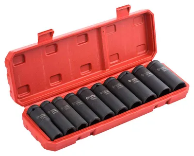 Immagine prodotto di Set bussole a impatto , 1/2'', 13-26 mm, per riparazioni auto e cambio gomme,10 pezzi