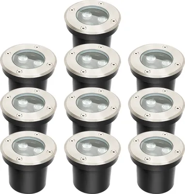 Image de Bettizia 10x 3W Lampe de sol IP65 Luminaire LED extérieur Encastré de sol Spot de sol Lampe de sol Blanc chaud