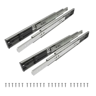 Image de YALION® 2 paires de glissières de tiroir 450 mm avec fermeture douce | Coulisse à sortie totale | Glissière en acier | Montage latéral | Acier 45 mm | Capacité de charge 45 kg