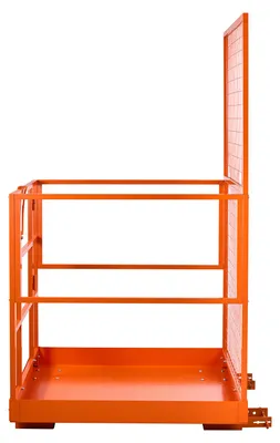 Image de Panier de travail SucceBuy pour agrafeuses, dimensions 1225 x 1148 mm, capacité de charge de 635 kg, plateforme en acier au carbone robuste avec des poches de fourches de 155 x 60 mm et une goupille de verrouillage, panier de sécurité pour les travaux en hauteur