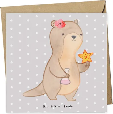 Produktbild von Mr. & Mrs. Panda Grußkarte Ozeanografin Herz - Grau Pastell - Geschenk, Meeresforscher, faltkarte, Glückwunschkarte, Naturwissenschaftler, anlasskarte, Studium