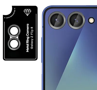 Obrázok produktu pre Ochranné sklo na fotoaparát pre Samsung Galaxy Z Flip8 5G, 9H, čierna farba