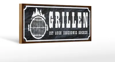 Produktbild von Holzschild Spruch 27x10cm Grillen ist auch Kochen