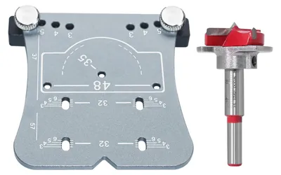 A jig and drill bit for woodworking.