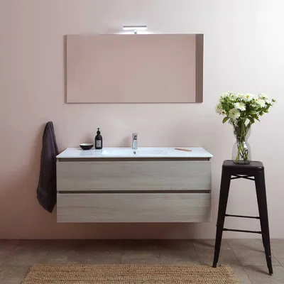 Immagine prodotto di Mobile bagno sospeso con lavabo integrato e specchio 120 cm | Berlin