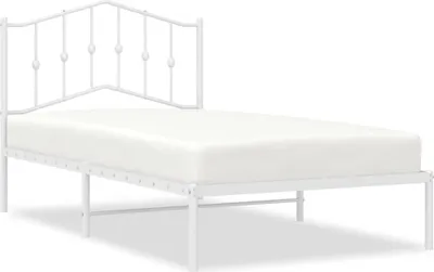 Produktbild von vidaXL Bettgestell mit Kopfteil Metall Weiß 100x190 cm