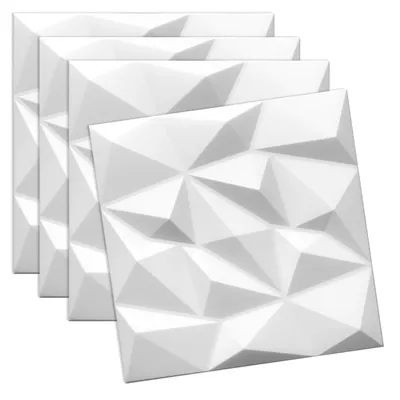 Produktbild von Verdico | 3D Wandpaneel Polystyrol - 50x50 cm - Weiß - Moderner Stil - Einfache Montage - Effektvolle Dekoration, Wand- & Deckenverkleidung
