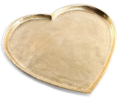 Produktbild von Herz Tablett aus Metall goldfarben 27 cm - als Deko & Geschenkidee