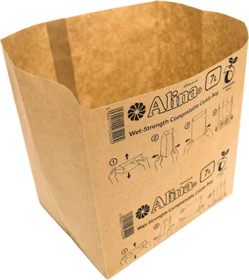 Productafbeelding van Famanu Papierafvalbak met zak, inhoud 150 x 6 liter tot 8 liter - Biologisch afbreekbaar